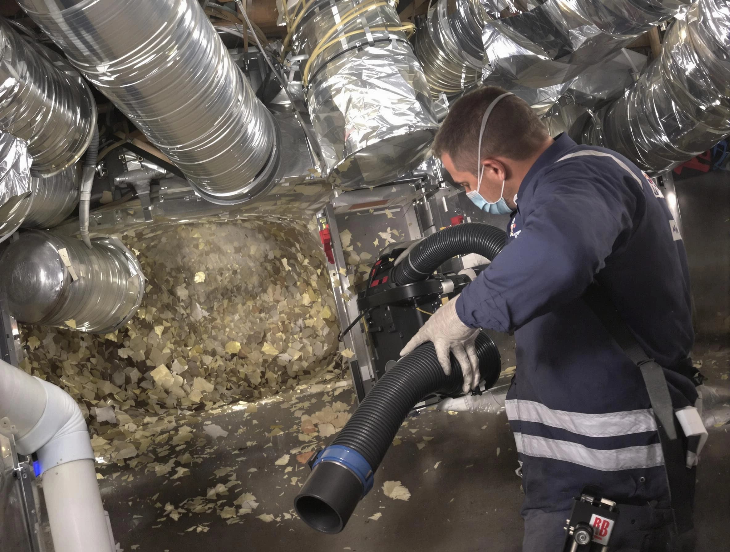 Castle Pines Village Air Duct Cleaning specialist operating negative pressure cleaning equipment for thorough duct maintenance in Castle Pines Village