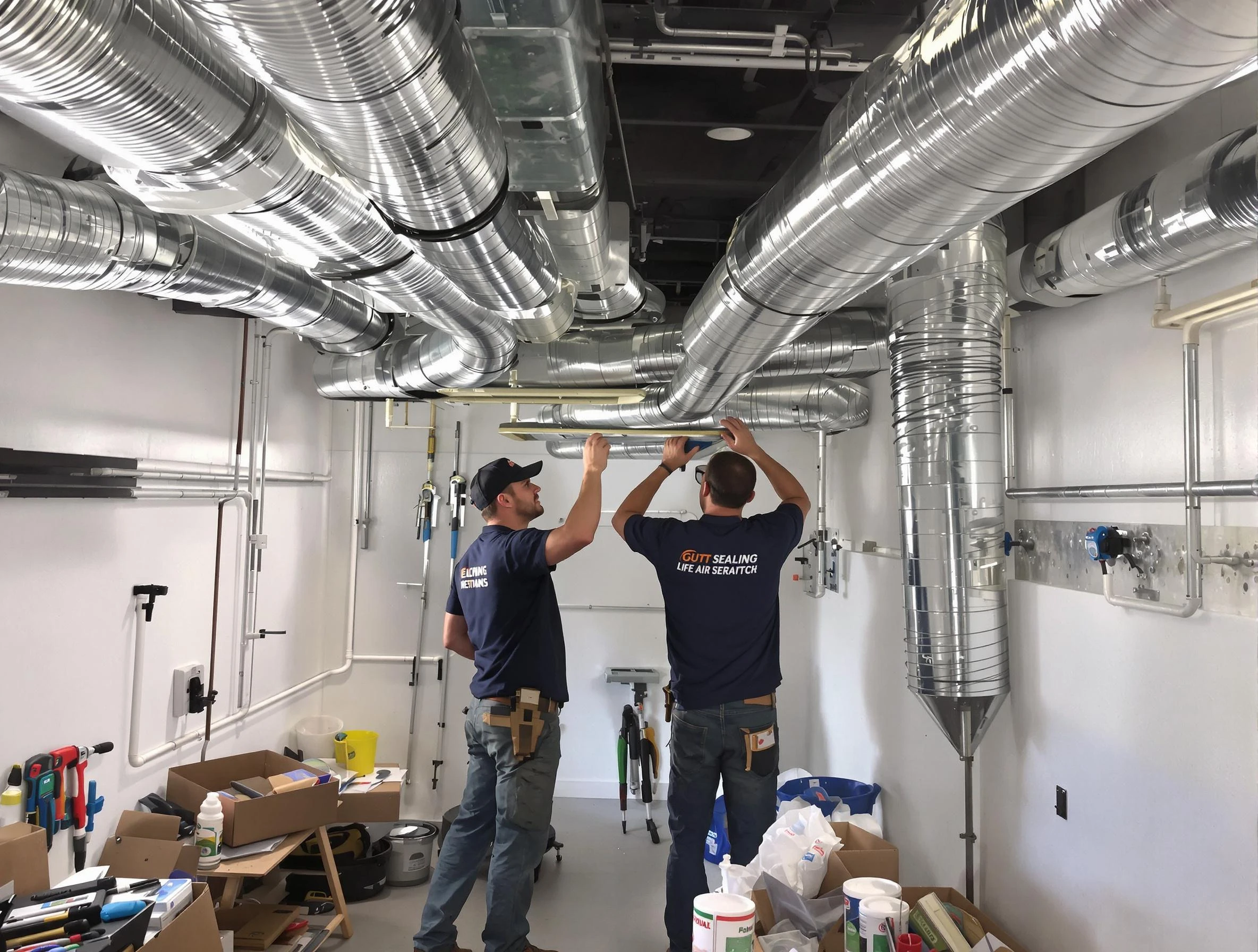 Castle Pines Village Air Duct Cleaning technician applying professional duct sealing solutions in Castle Pines Village