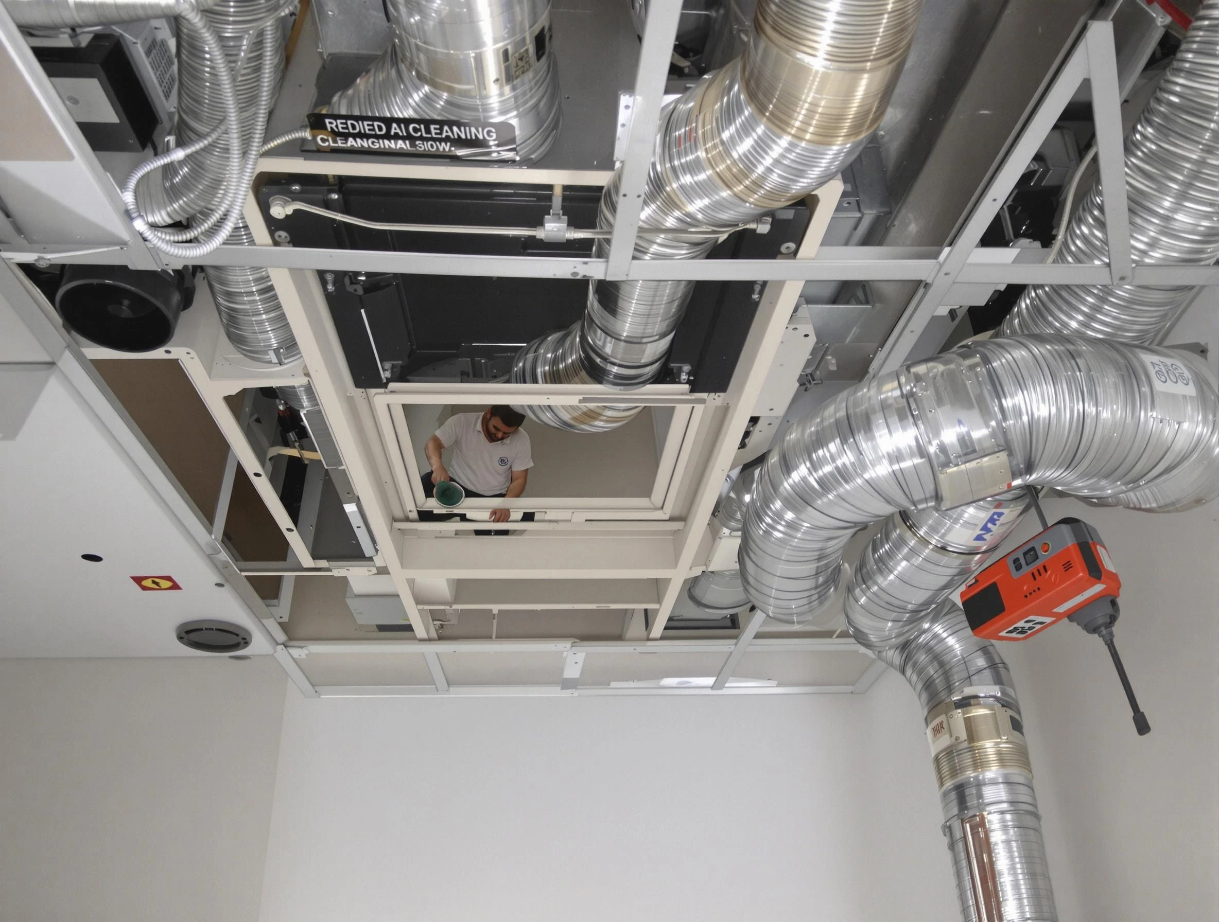 Castle Pines Village Air Duct Cleaning technician performing detailed central duct system cleaning in Castle Pines Village