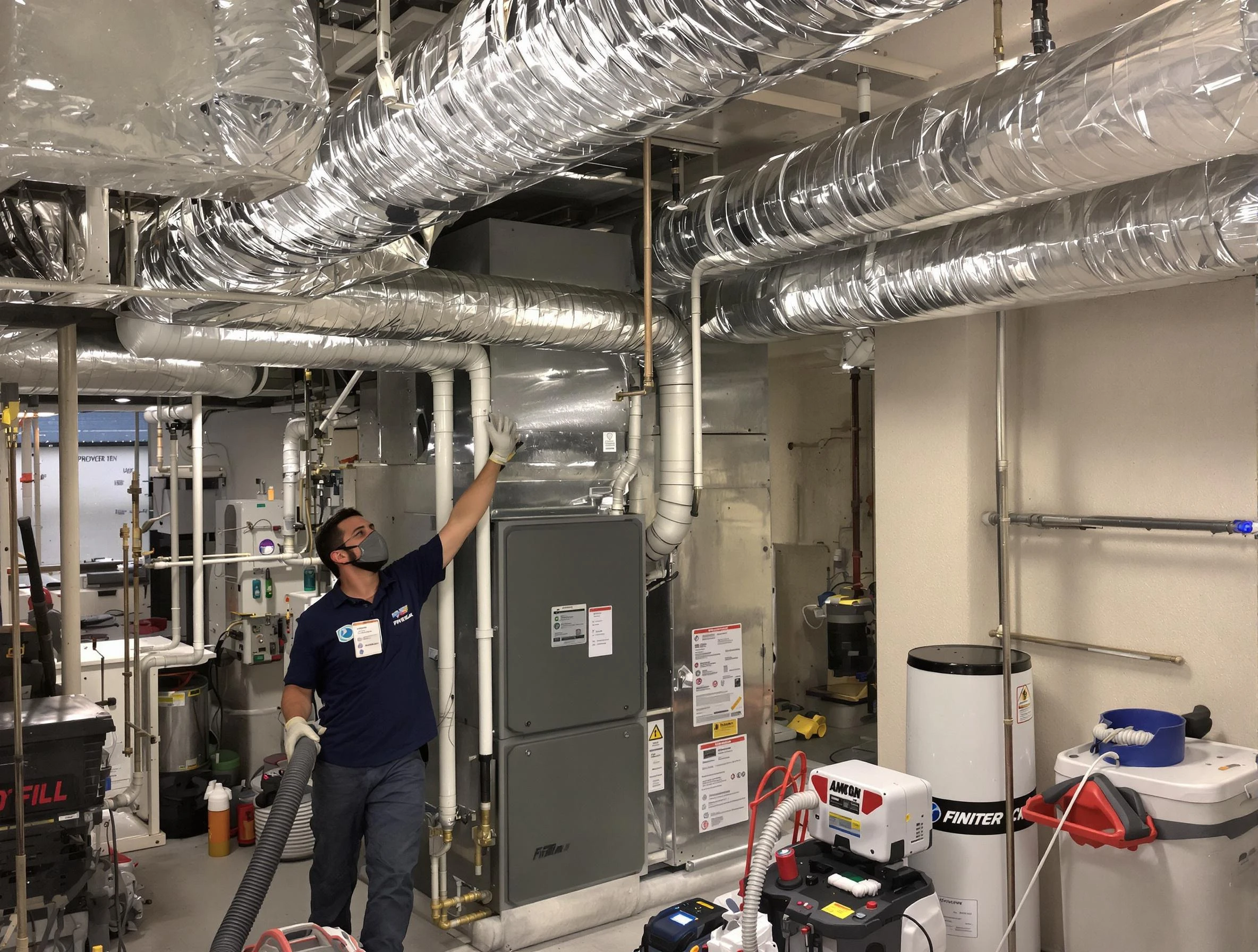 Castle Pines Village Air Duct Cleaning specialist performing thorough furnace duct cleaning in a Castle Pines Village residence