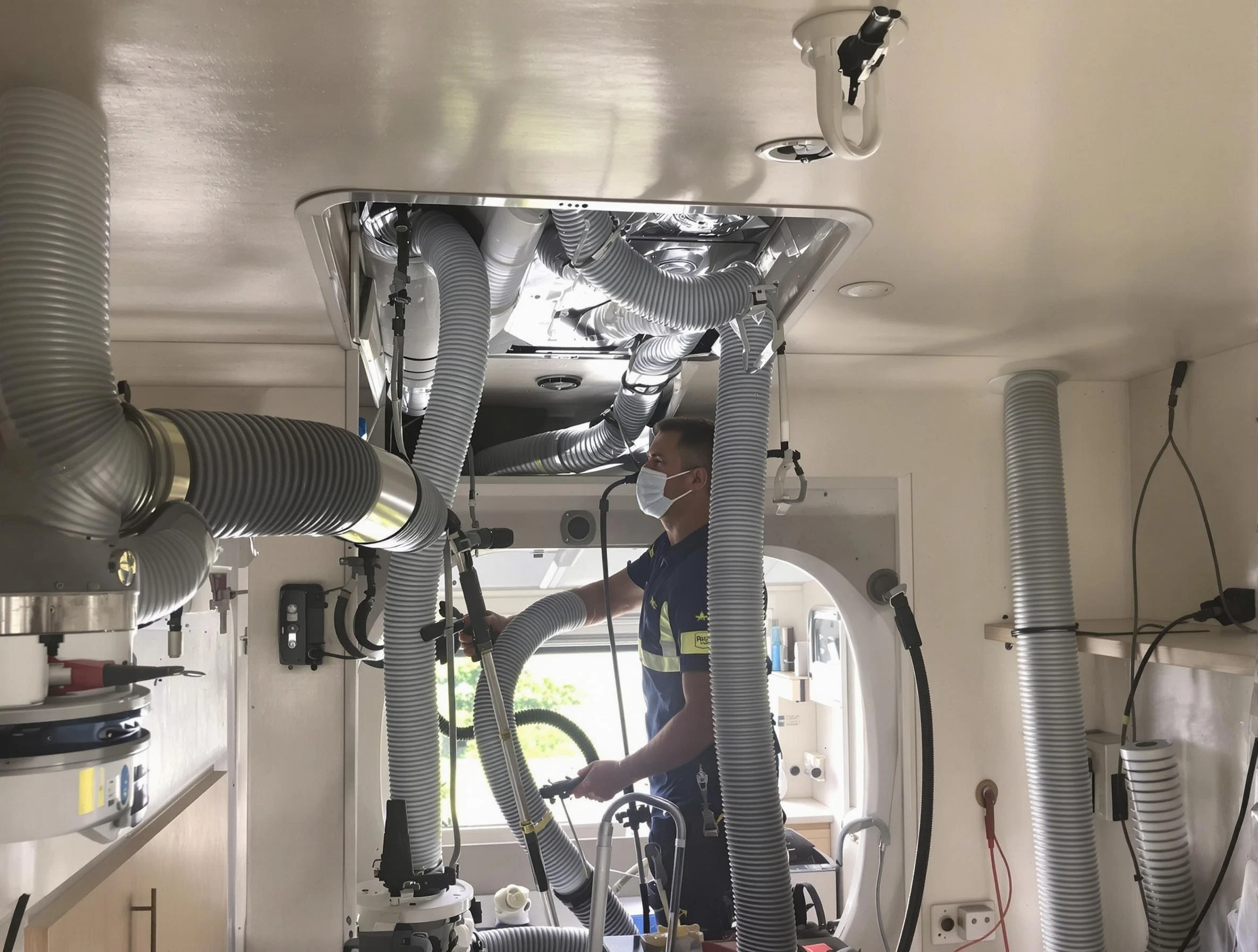 Castle Pines Village Air Duct Cleaning specialist performing precise mobile home duct cleaning in Castle Pines Village